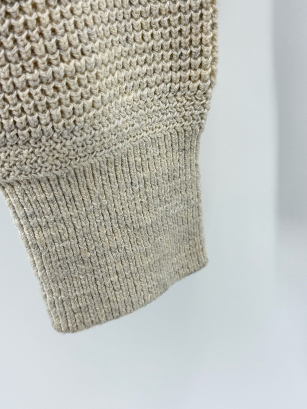 Buck Mason NWT Seafarer Cotton Cropped Cardigan Marled Sand Ivory Size XL - Picture 8 of 15